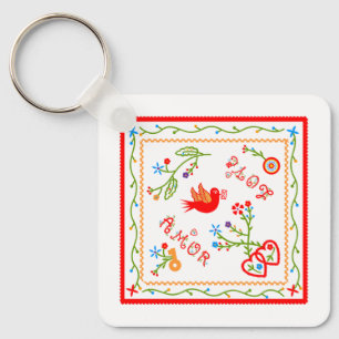 Portuguese valentine's love handkerchiefs  key ring