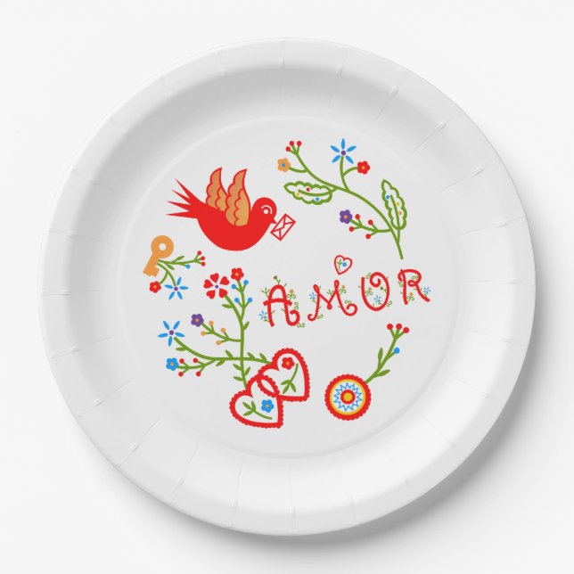 Portuguese valentine's love handkerchiefs    paper plate (Front)