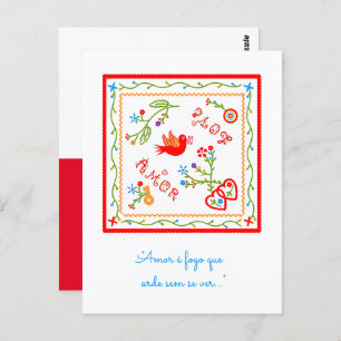 Portuguese valentine's love handkerchiefs  postcard