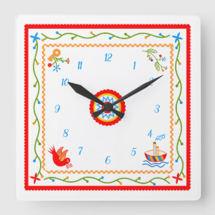 Portuguese valentine's love handkerchiefs  square wall clock