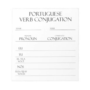 Portuguese Verbs Conjugation Practice Notepad