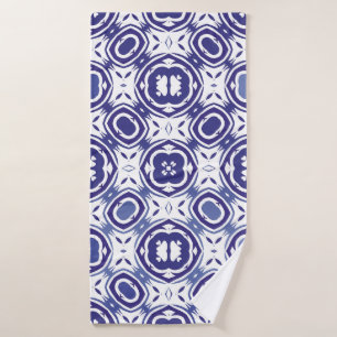 Portuguese vintage azulejo tiles. Minimal design.  Bath Towel
