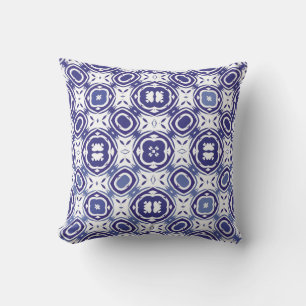Portuguese vintage azulejo tiles. Minimal design.  Cushion