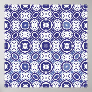 Portuguese vintage azulejo tiles. Minimal design.  Poster