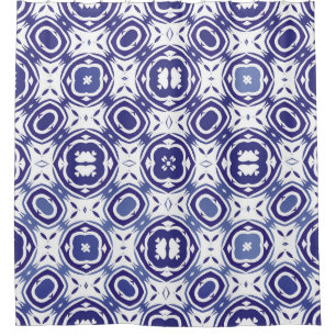Portuguese vintage azulejo tiles. Minimal design.  Shower Curtain