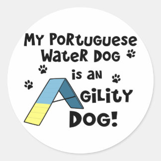 Portuguese Water Dog Agility Dog Classic Round Sticker
