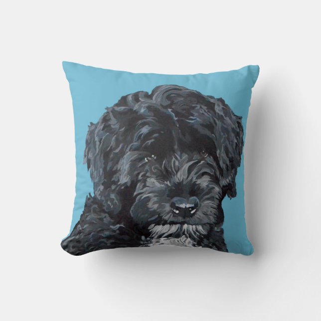 Portuguese Water Dog Art Pillow (Front)