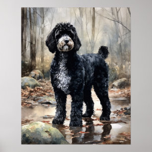 Portuguese Water Dog Art Print Poster