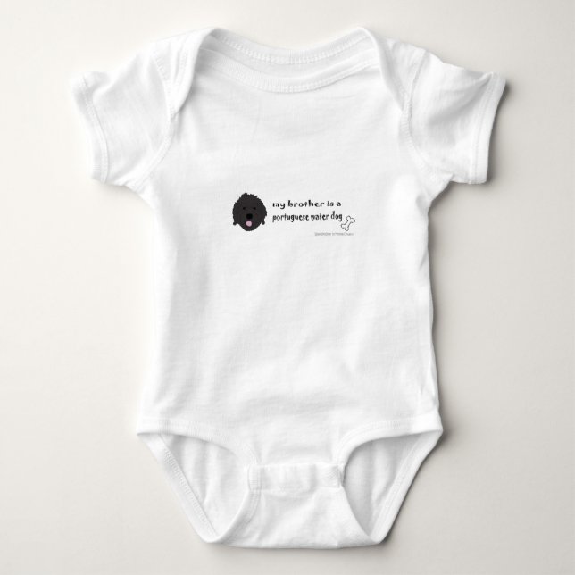 portuguese water dog baby bodysuit (Front)