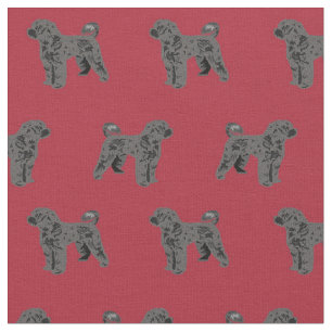 Portuguese Water dog burgundy Fabric