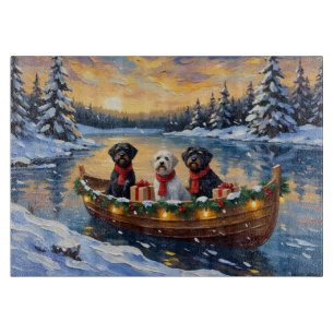 Portuguese Water Dog Christmas Boat Holiday Cutting Board