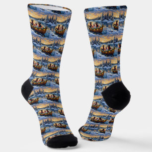 Portuguese Water Dog Christmas Boat Holiday Socks