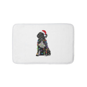 Portuguese Water Dog Christmas Lights Xmas Dog Lov Bath Mat