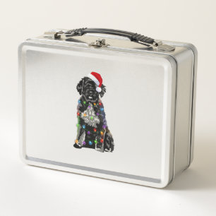 Portuguese Water Dog Christmas Lights Xmas Dog Lov Metal Lunch Box
