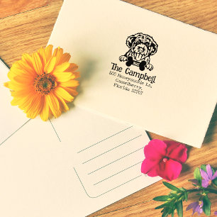 Portuguese Water Dog, Custom Return Address,  Rubber Stamp