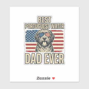 Portuguese Water Dog Dad Patriotic Vintage