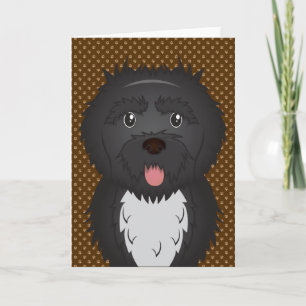 Portuguese Water Dog Dog Cartoon Paws Card
