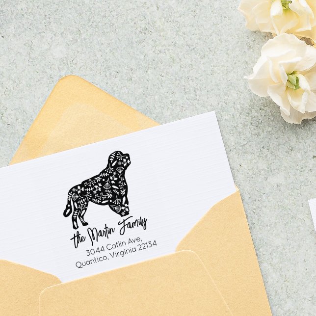 Portuguese Water Dog Family Return Address   Rubber Stamp (Creator Uploaded)