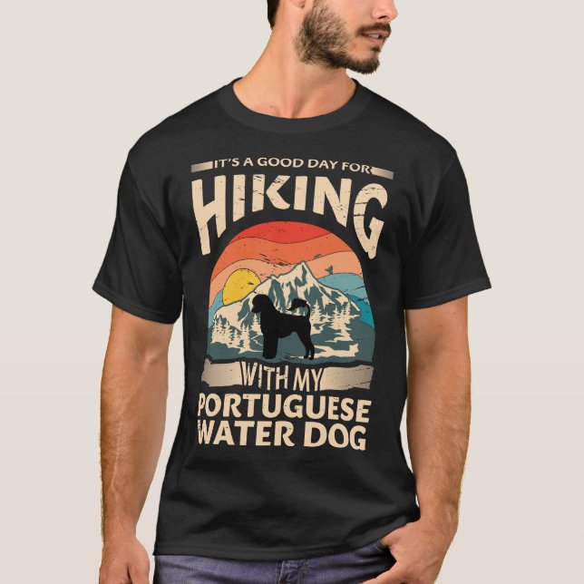 Portuguese Water Dog Hiking T-Shirt (Front)