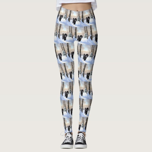 Portuguese Water Dog Let It Snow Christmas Leggings (Front)