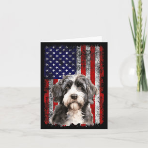 Portuguese Water Dog Lover Flag 4th of July Card