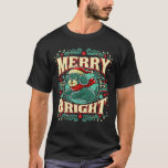 Portuguese Water Dog Merry Bright Christmas Santa  T-Shirt<br><div class="desc">Portuguese Water Dog Merry Bright Christmas Santa Claus Dog</div>