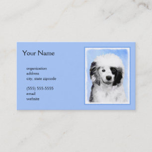 Portuguese Water Dog Painting - Original Dog Art Business Card