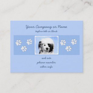 Portuguese Water Dog Painting - Original Dog Art Business Card
