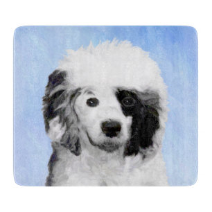 Portuguese Water Dog Painting - Original Dog Art Cutting Board