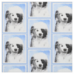 Portuguese Water Dog Painting - Original Dog Art Fabric