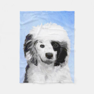 Portuguese Water Dog Painting - Original Dog Art Fleece Blanket