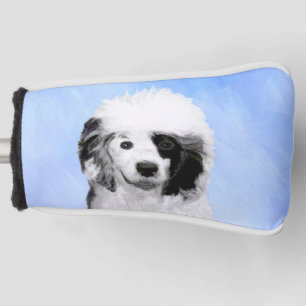 Portuguese Water Dog Painting - Original Dog Art Golf Head Cover