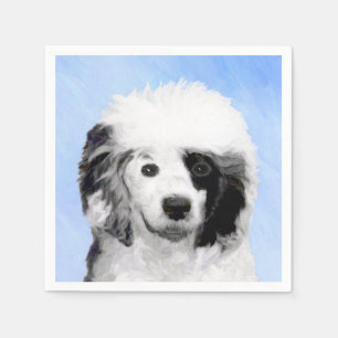 Portuguese Water Dog Painting - Original Dog Art Napkin