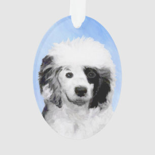 Portuguese Water Dog Painting - Original Dog Art Ornament