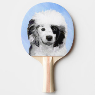 Portuguese Water Dog Painting - Original Dog Art Ping Pong Paddle