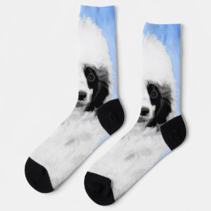Portuguese Water Dog Painting - Original Dog Art Socks