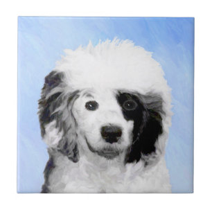 Portuguese Water Dog Painting - Original Dog Art Tile