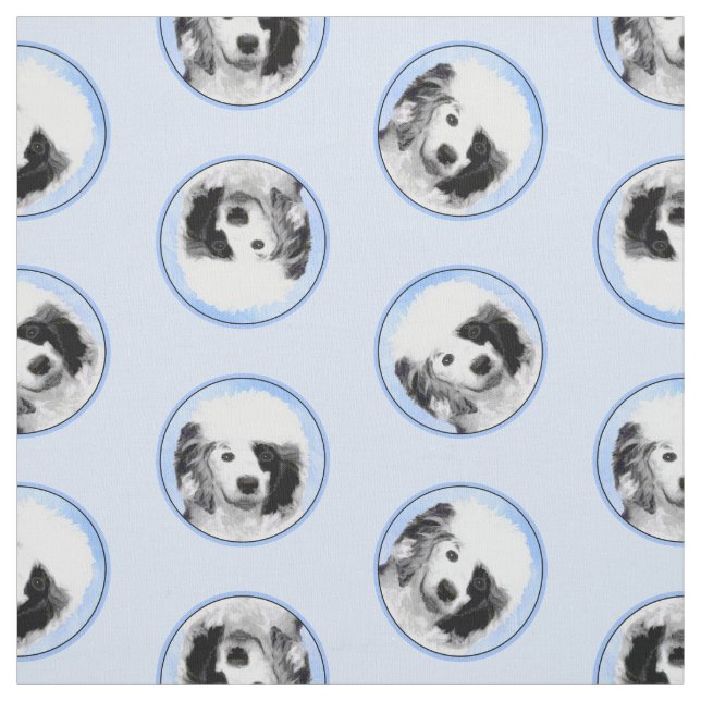 Portuguese Water Dog Painting PWD Original Dog Art Fabric (Swatch)