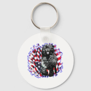 Portuguese Water Dog Patriot Key Ring