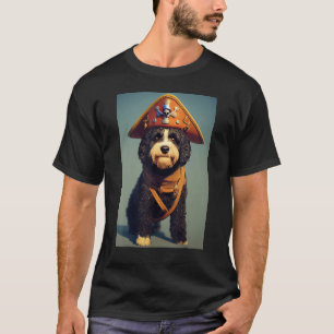 Portuguese Water Dog Pirate Sailing Boat Art T-Shirt