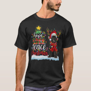 Portuguese Water Dog Santa Hat Christmas Light T-Shirt