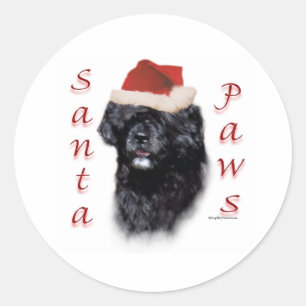Portuguese Water Dog Santa Paws Classic Round Sticker