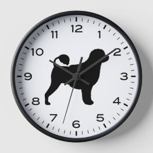 Portuguese Water Dog Silhouette Clock