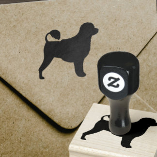 Portuguese Water Dog Silhouette Rubber Stamp