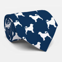 Portuguese Water Dog Silhouettes Pattern Blue