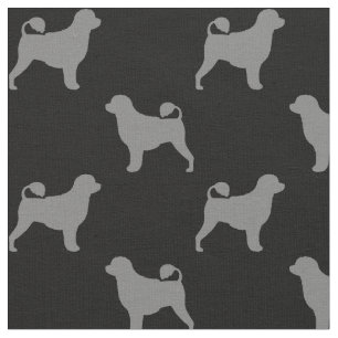 Portuguese Water Dog Silhouettes Pattern Fabric