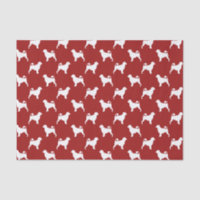 Portuguese Water Dog Silhouettes Pattern Red