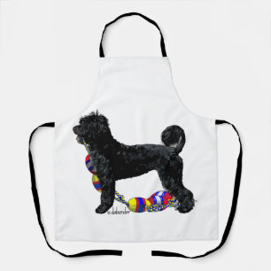 Portuguese Water Dog Standing with Float Line Apron