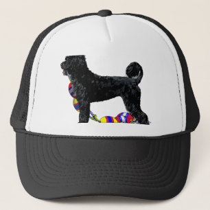 Portuguese Water Dog Standing with Float Line Trucker Hat