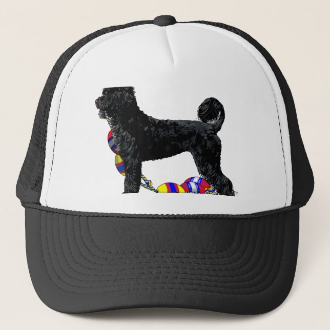 Portuguese Water Dog Standing with Float Line Trucker Hat (Front)